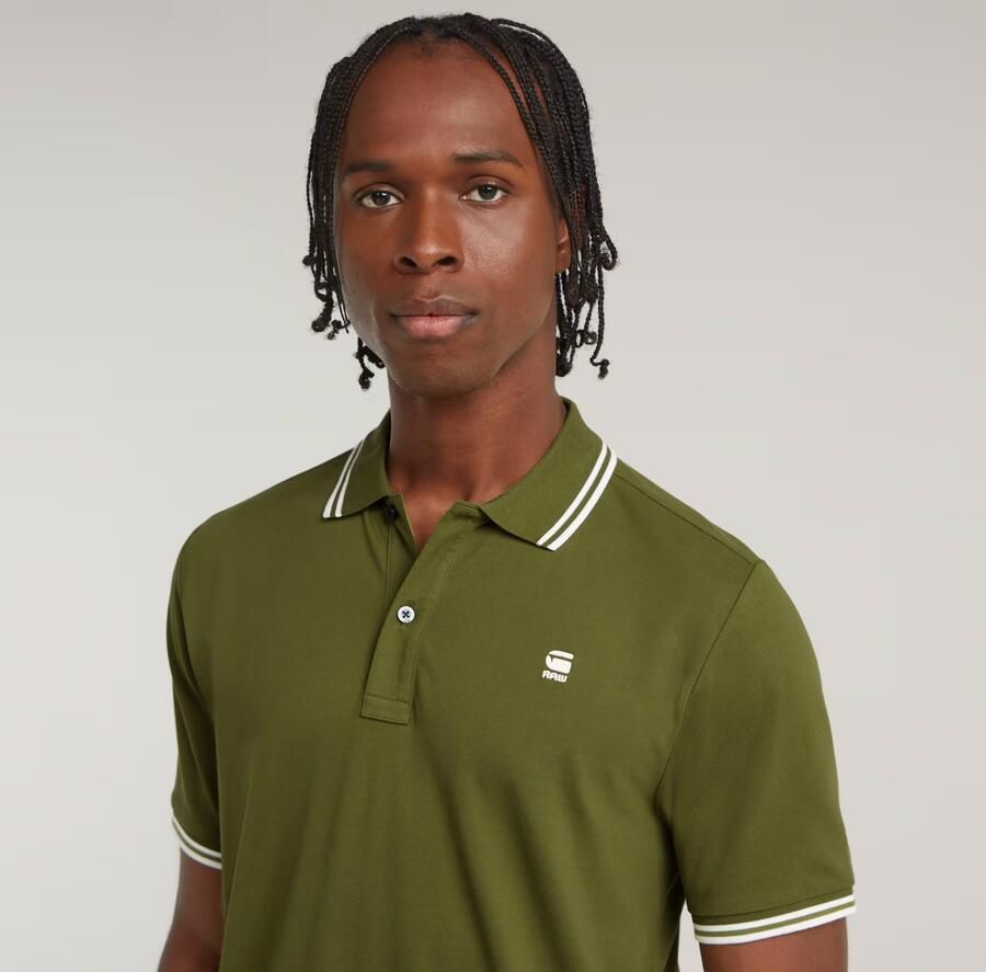G-Star RAW Dunda Slim Stripe Polo Groen Heren - Foto 5