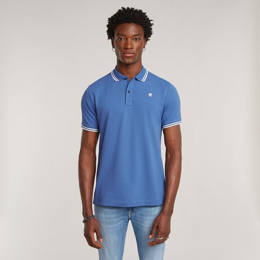 G-Star RAW Dunda Slim Stripe Polo Midden blauw Heren - Foto 8