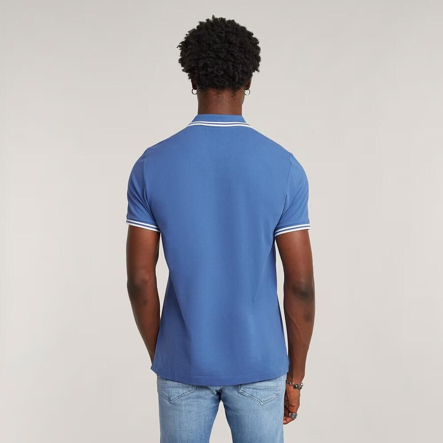 G-Star RAW Dunda Slim Stripe Polo Midden blauw Heren - Foto 2