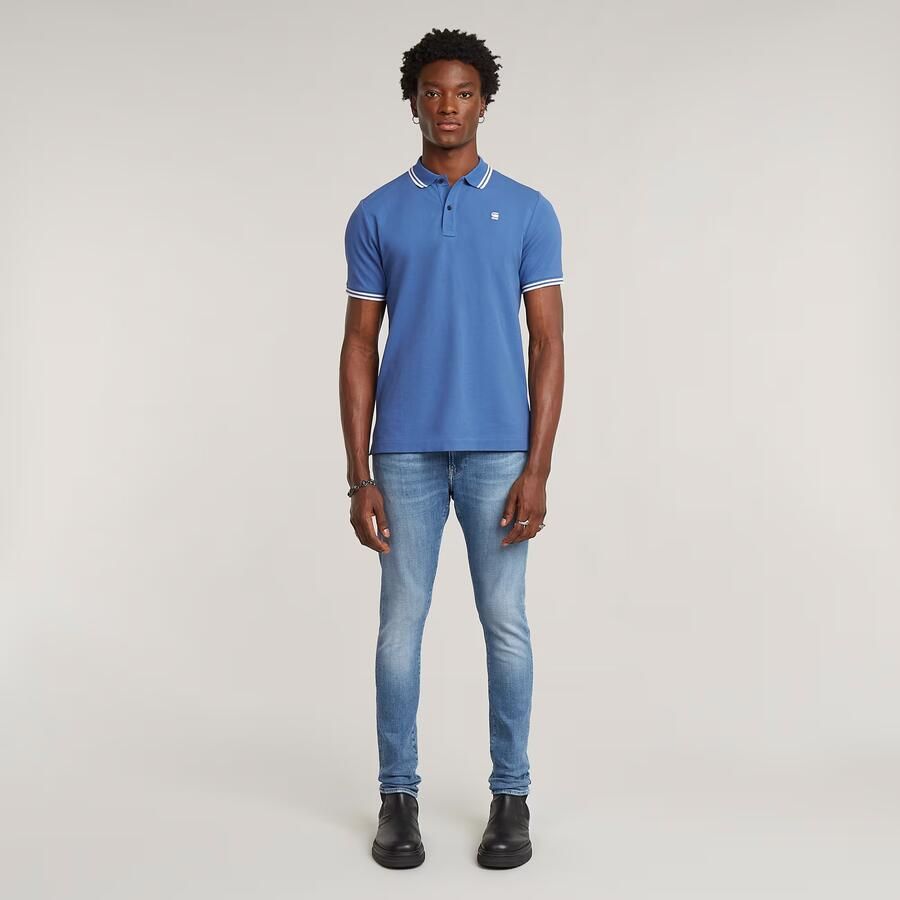 G-Star RAW Dunda Slim Stripe Polo Midden blauw Heren - Foto 3
