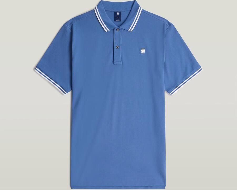 G-Star RAW Dunda Slim Stripe Polo Midden blauw Heren - Foto 7