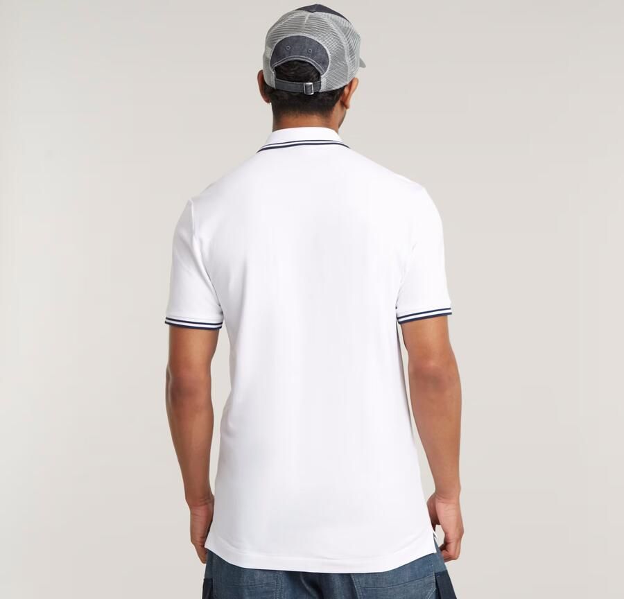 G-Star RAW Dunda Slim Stripe Polo Wit Heren - Foto 7