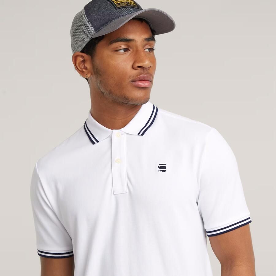 G-Star RAW Dunda Slim Stripe Polo Wit Heren - Foto 5