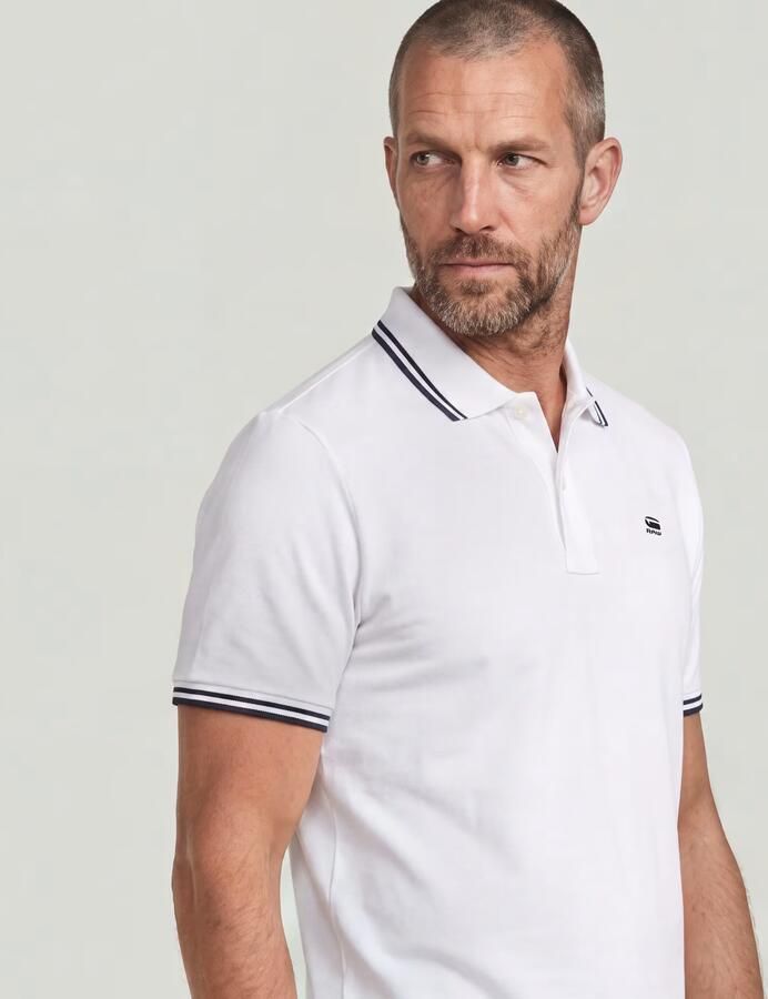 G-Star RAW Dunda Slim Stripe Polo Wit Heren - Foto 5