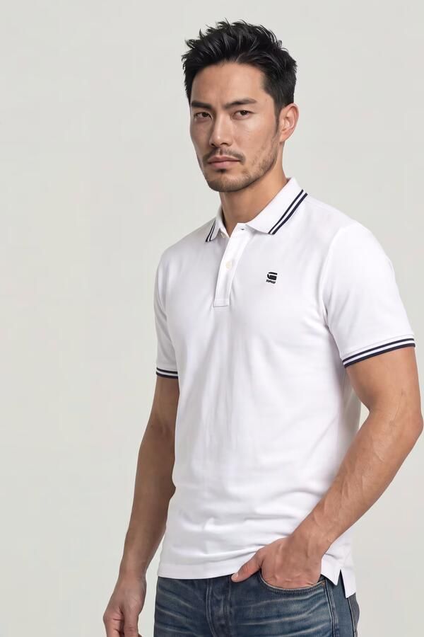 G-Star RAW Dunda Slim Stripe Polo Wit Heren - Foto 7