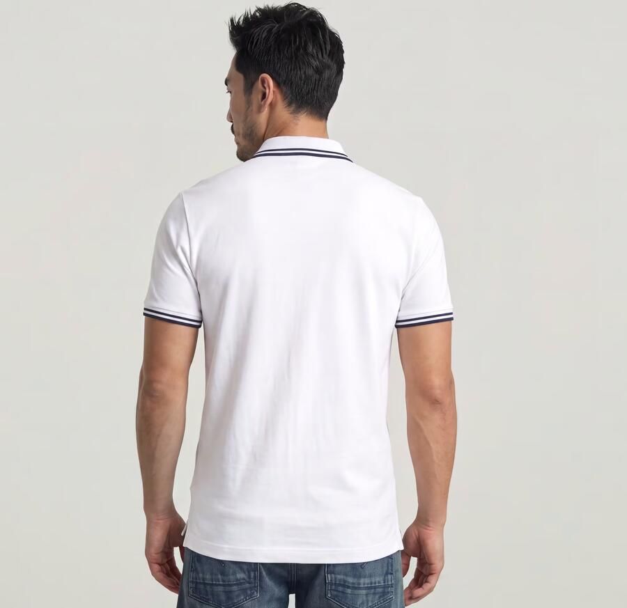 G-Star RAW Dunda Slim Stripe Polo Wit Heren - Foto 5