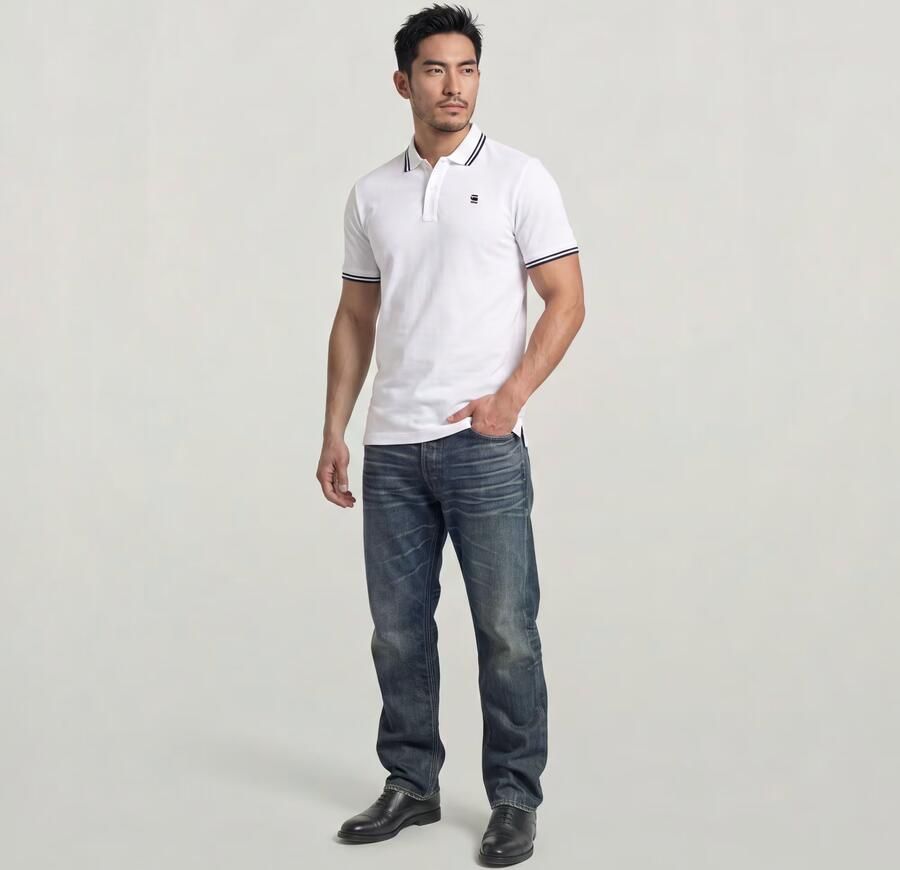 G-Star RAW Dunda Slim Stripe Polo Wit Heren - Foto 6