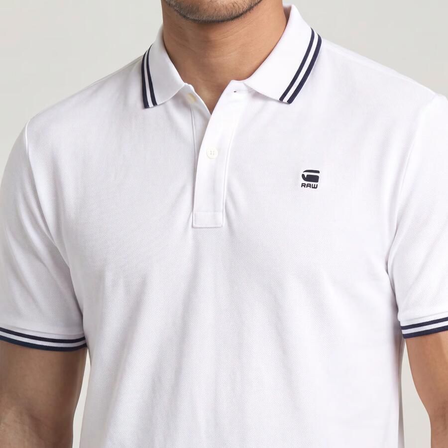G-Star RAW Dunda Slim Stripe Polo Wit Heren - Foto 4