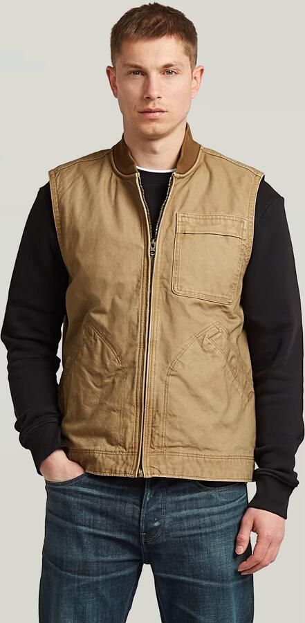 G-Star RAW Duty Canvas Vest Beige Heren
