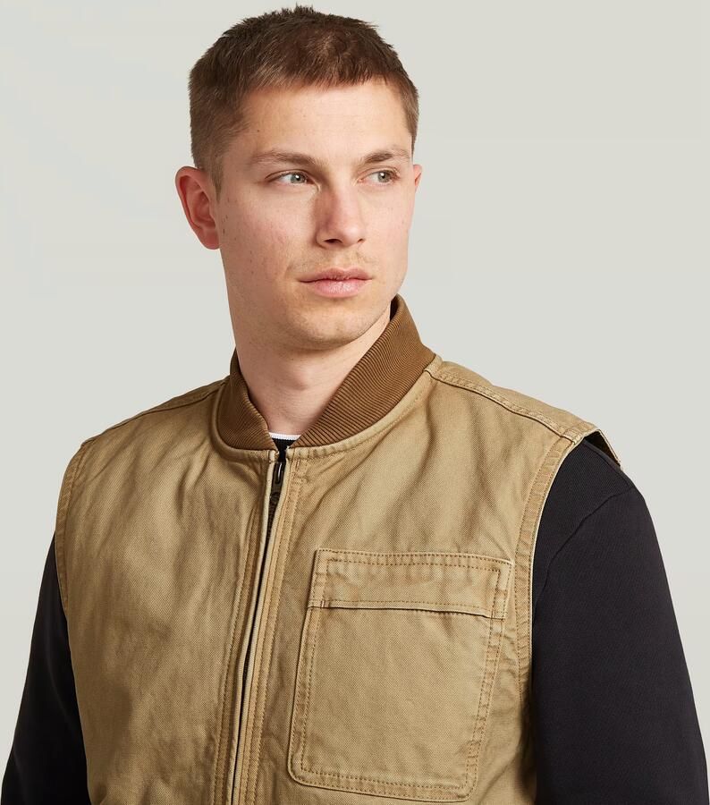 G-Star RAW Duty Canvas Vest Beige Heren - Foto 3
