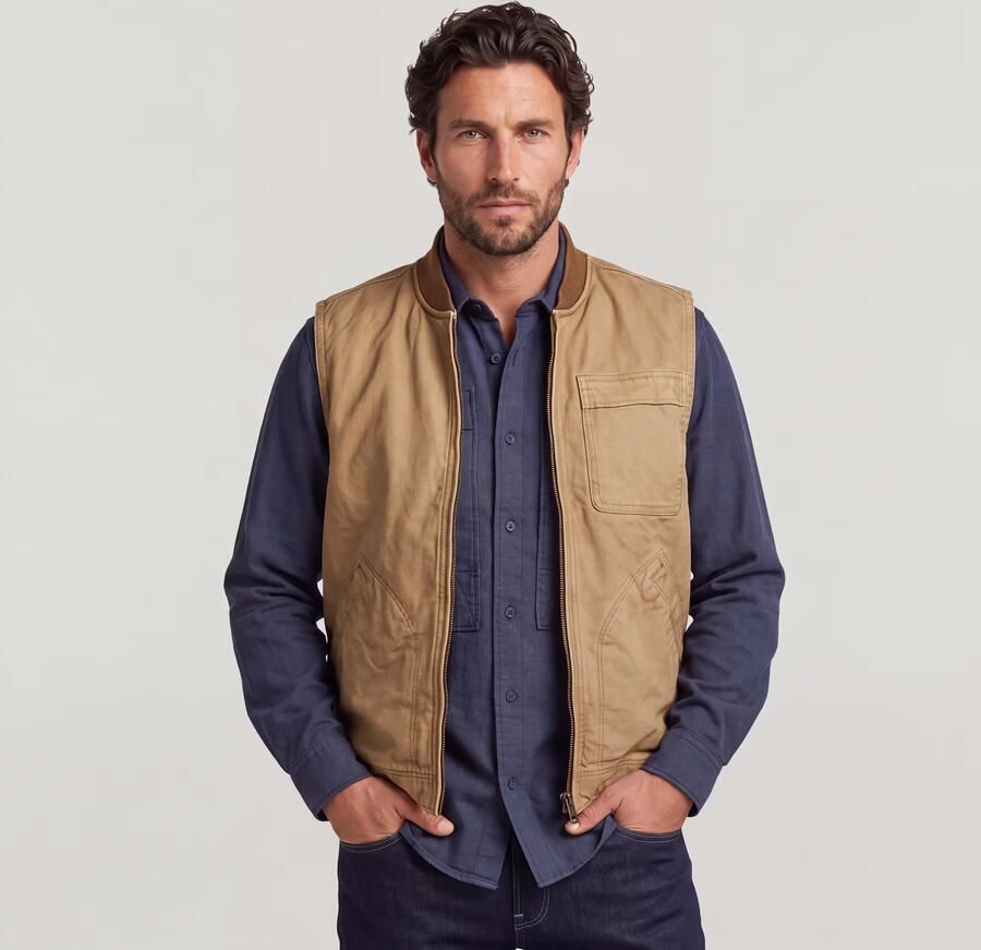 G-Star RAW Duty Canvas Vest Beige Heren - Foto 3