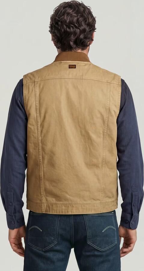 G-Star RAW Duty Canvas Vest Beige Heren - Foto 5