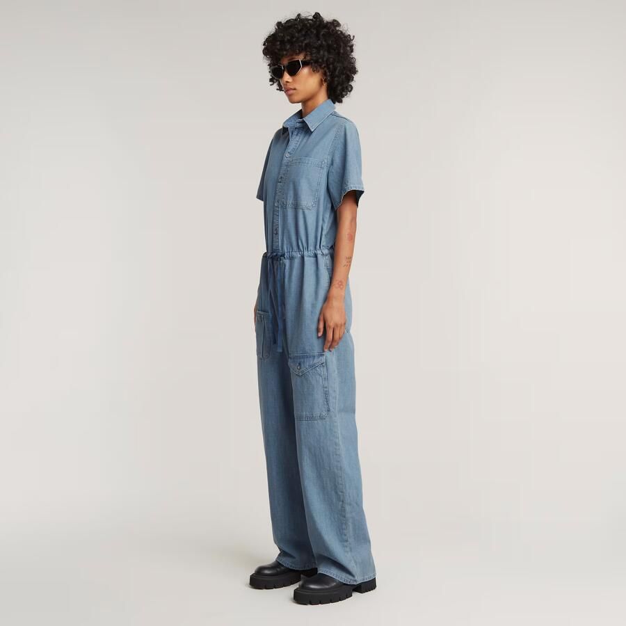 G-Star RAW Easy Jumpsuit Lichtblauw Dames