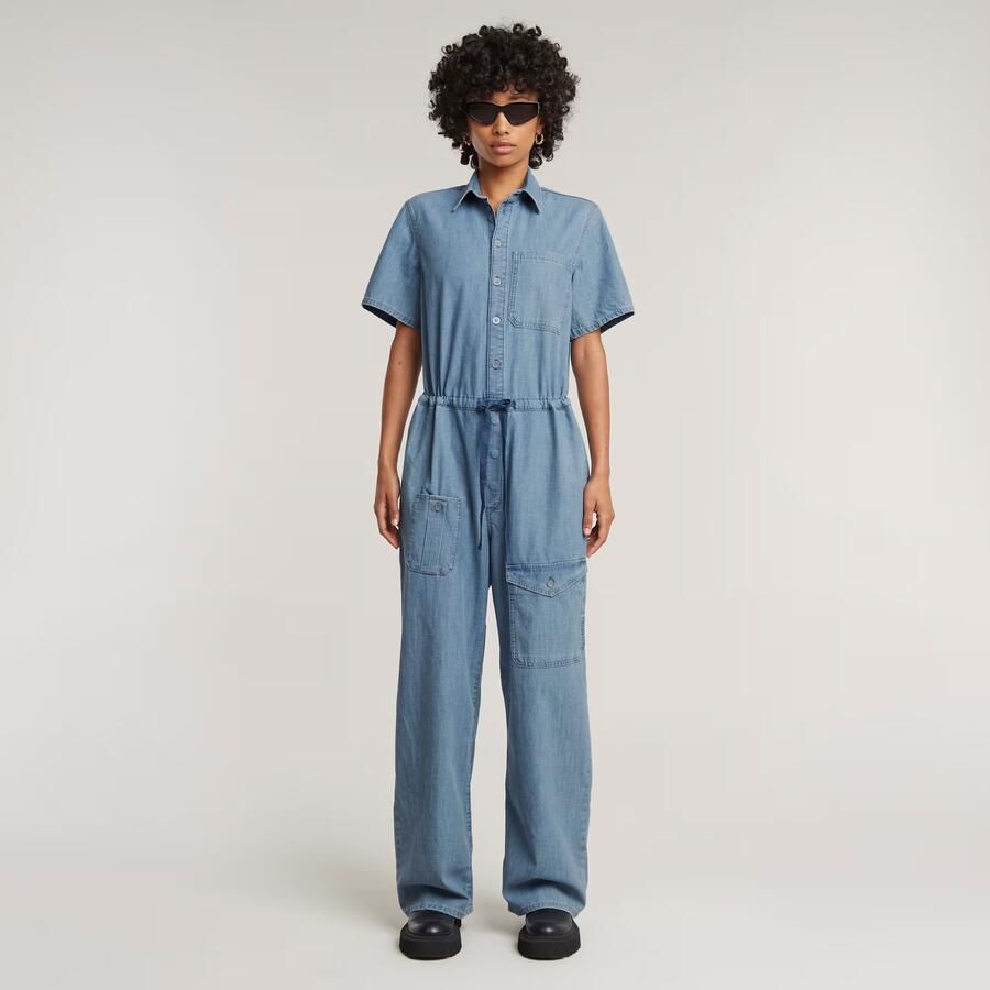 G-Star RAW Easy Jumpsuit Lichtblauw Dames