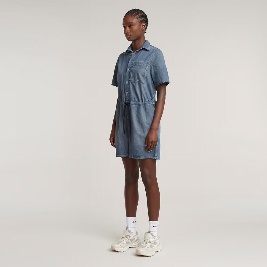 G-Star RAW Easy Short Jumpsuit Midden blauw Dames - Foto 3