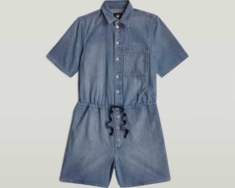 G-Star RAW Easy Short Jumpsuit Midden blauw Dames - Foto 7