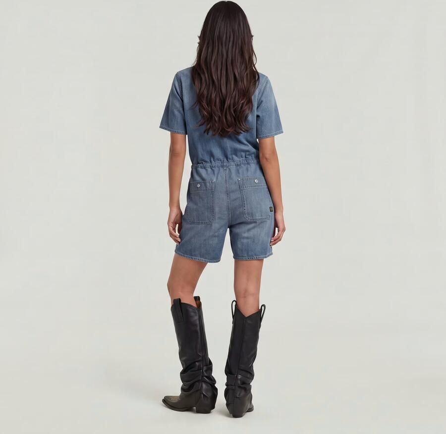 G-Star RAW Easy Short Jumpsuit Midden blauw Dames - Foto 5