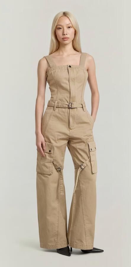G-Star RAW Elevated Tuinbroek Beige Dames