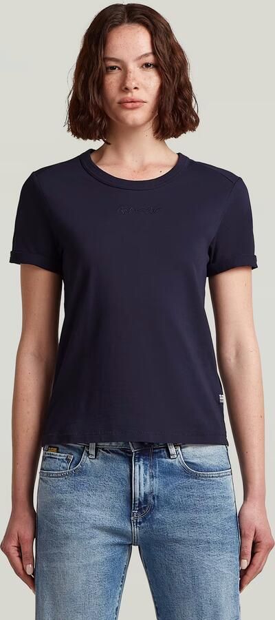 G-Star RAW Embro G-Script Logo Top Donkerblauw Dames - Foto 5