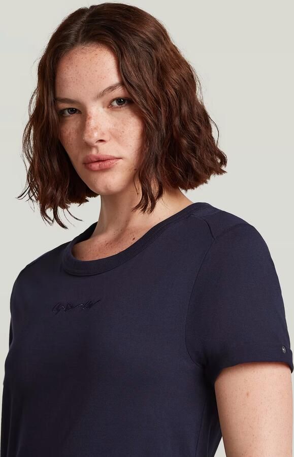 G-Star RAW Embro G-Script Logo Top Donkerblauw Dames - Foto 2