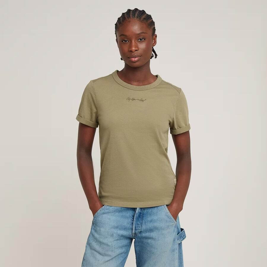 G-Star RAW Embro G-Script Logo Top Groen Dames - Foto 3