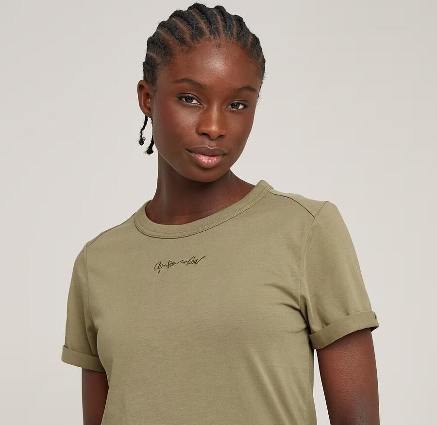 G-Star RAW Embro G-Script Logo Top Groen Dames - Foto 6
