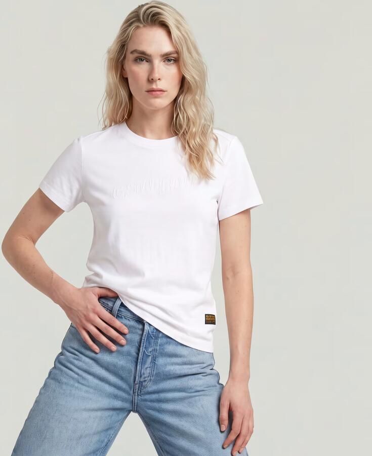 G-Star RAW Embro Logo T-shirt Wit Dames - Foto 4