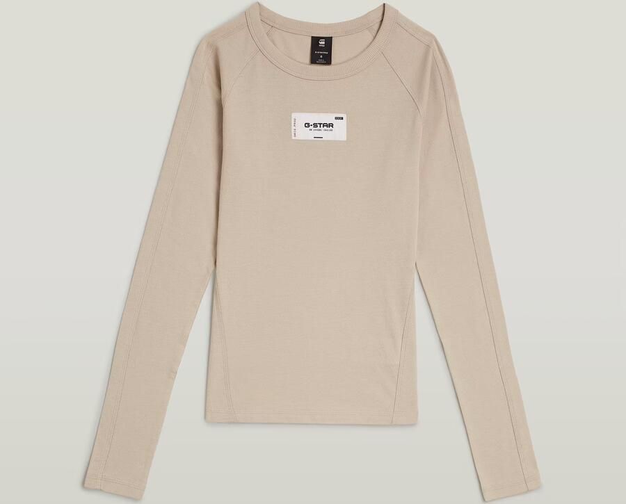 G-Star RAW Embro Patch Slim T-shirt Beige Dames - Foto 3