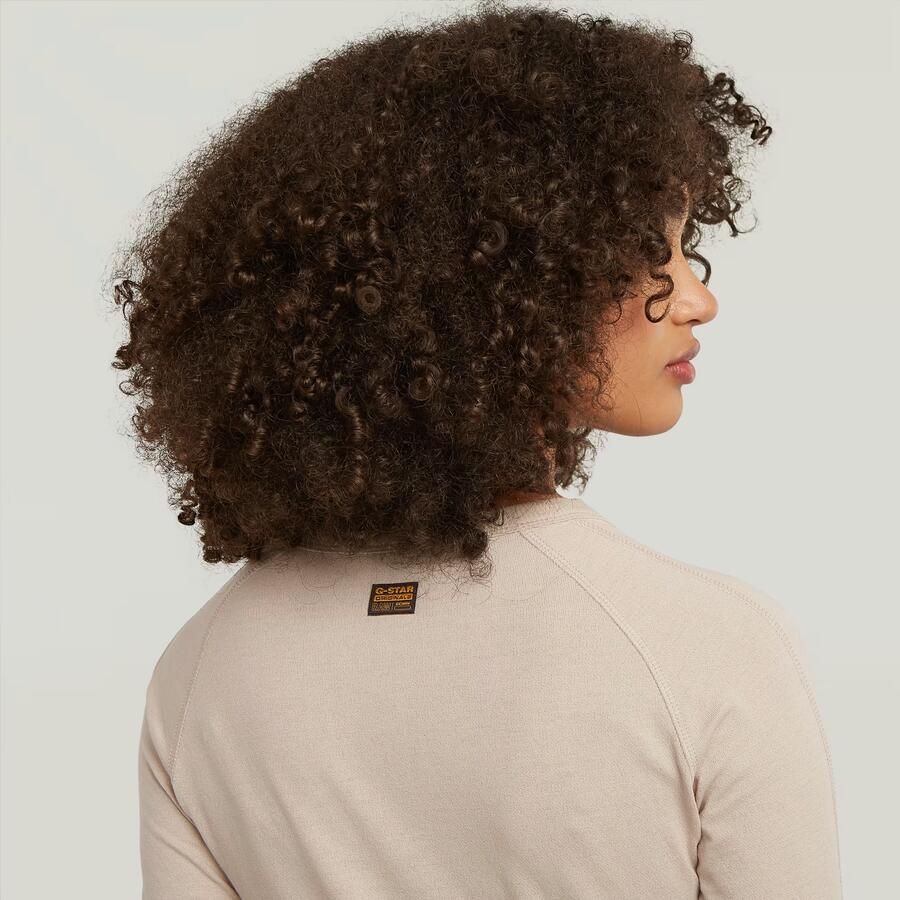 G-Star RAW Embro Patch Slim T-shirt Beige Dames