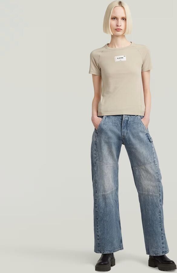 G-Star RAW Embro Patch Slim T-shirt Beige Dames - Foto 5