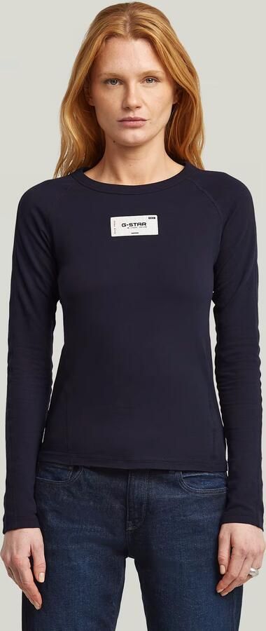 G-Star RAW Embro Patch Slim T-shirt Donkerblauw Dames - Foto 7