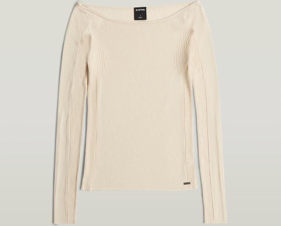 G-Star RAW Engineered Sheer Slim Gebreide Trui Wit Dames - Foto 6