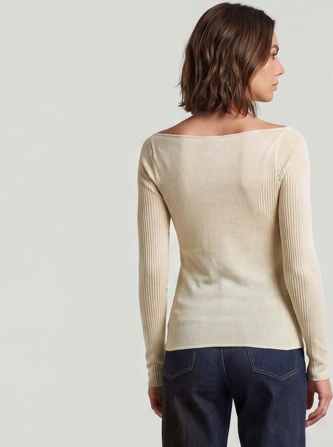 G-Star RAW Engineered Sheer Slim Gebreide Trui Wit Dames - Foto 5