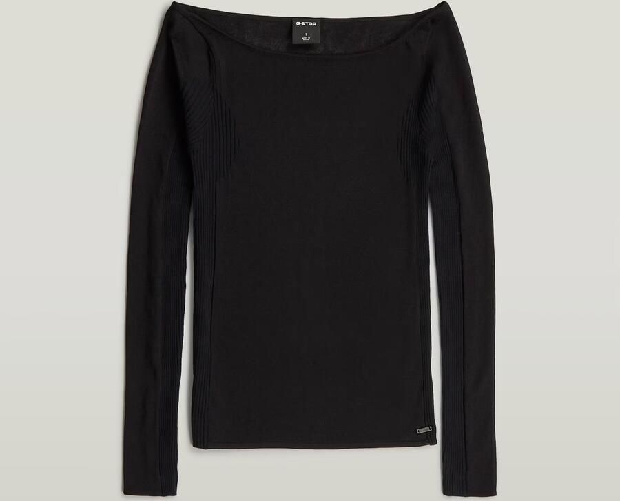 G-Star RAW Engineered Sheer Slim Gebreide Trui Zwart Dames - Foto 6