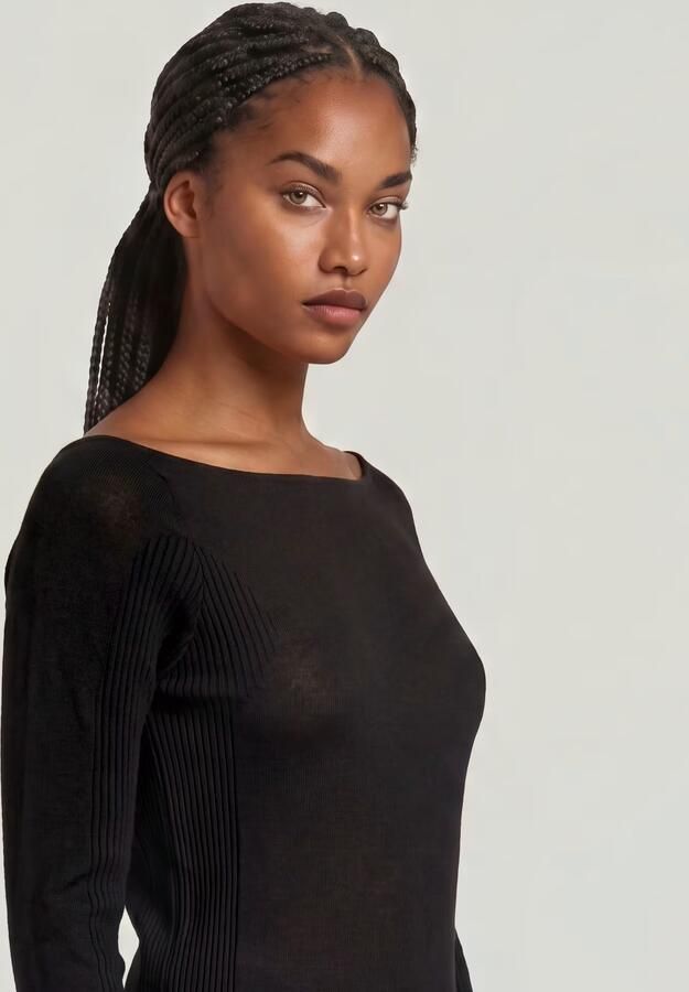 G-Star RAW Engineered Sheer Slim Gebreide Trui Zwart Dames - Foto 5