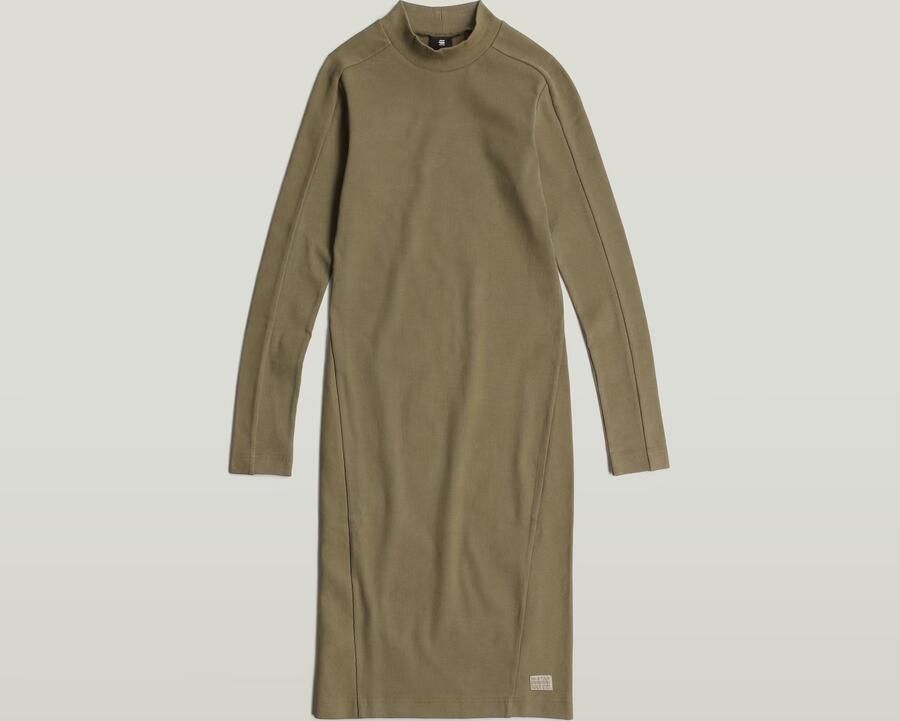 G-Star RAW Ergonomic Slim Rib Jurk Groen Dames - Foto 7