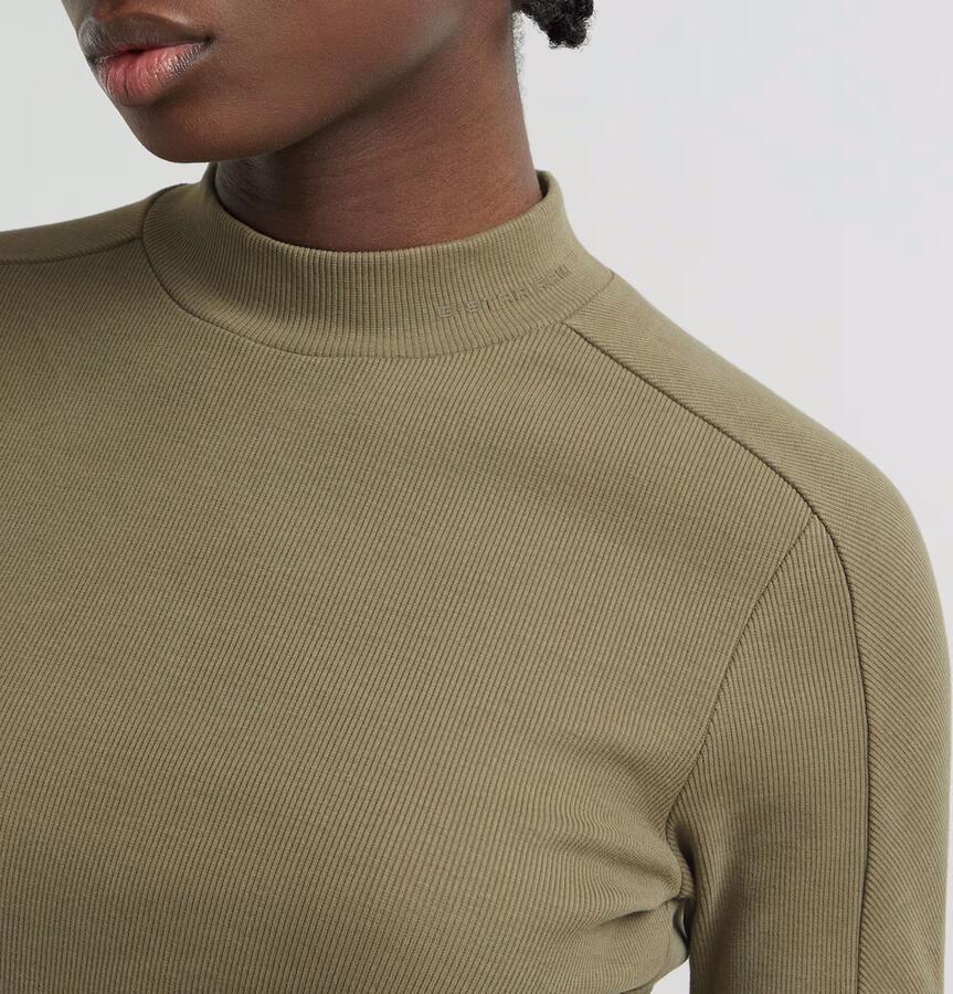G-Star RAW Ergonomic Slim Rib Jurk Groen Dames - Foto 6