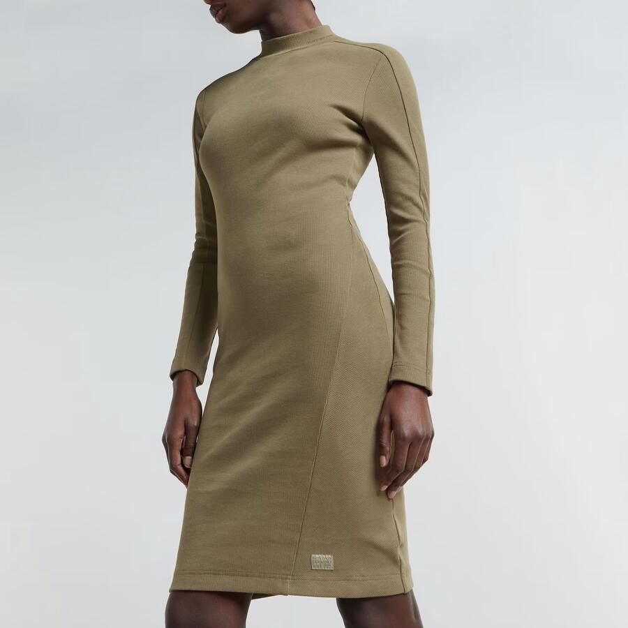 G-Star RAW Ergonomic Slim Rib Jurk Groen Dames - Foto 4