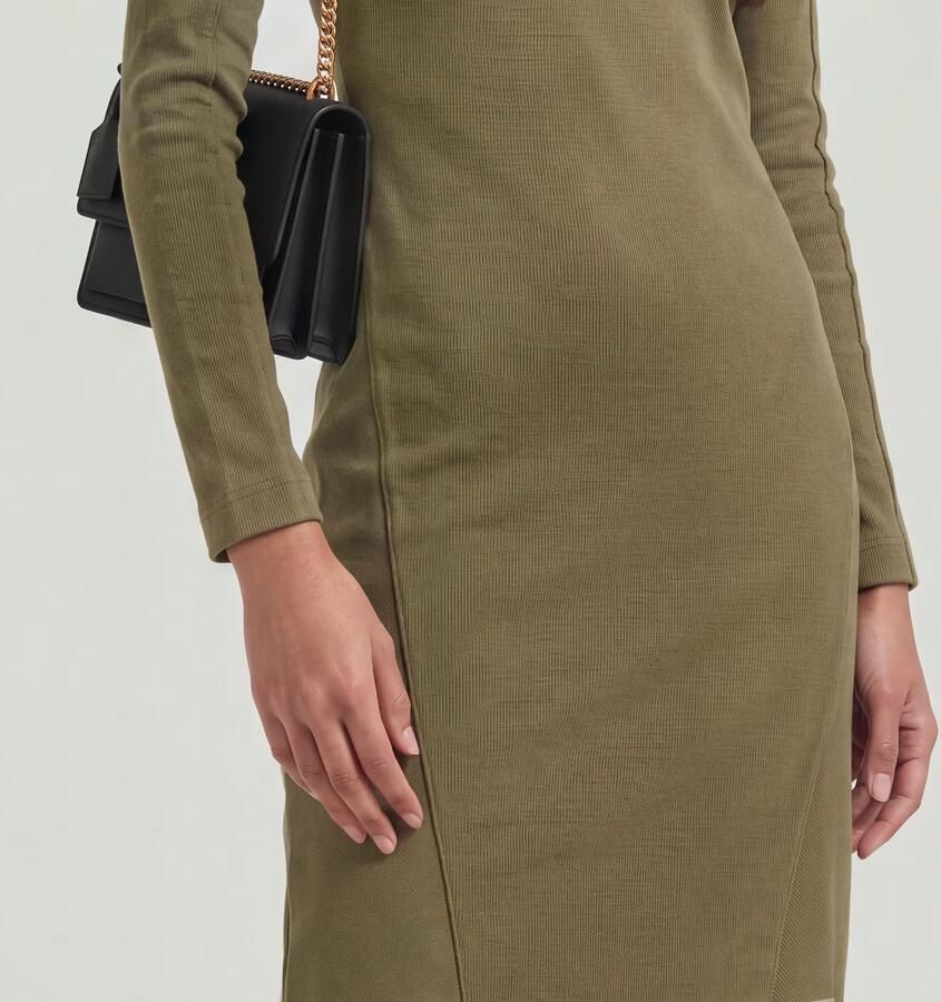 G-Star RAW Ergonomic Slim Rib Jurk Groen Dames - Foto 9