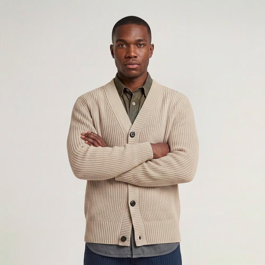 G-Star RAW Essential Gebreid Vest Beige Heren - Foto 3