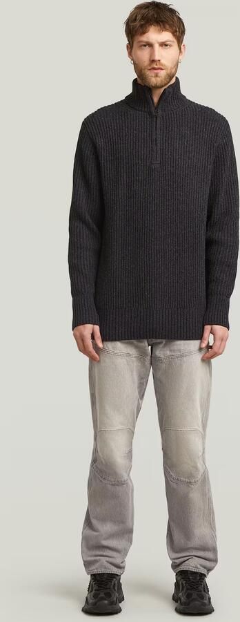 G-Star Raw Gebreide pullover van lanawolmix met opstaande kraag en ritssluiting - Foto 6