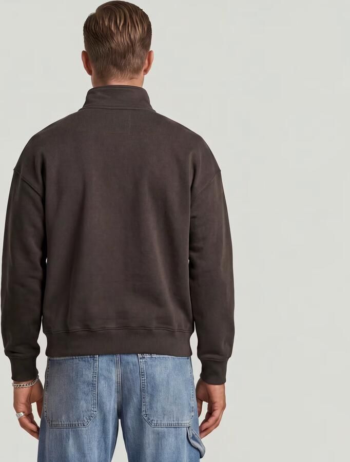 G-Star RAW Essential Loose Half Zip Sweater Bruin Heren - Foto 3