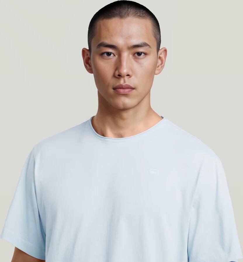 G-Star RAW Essential Raw Neck T-shirt Lichtblauw Heren