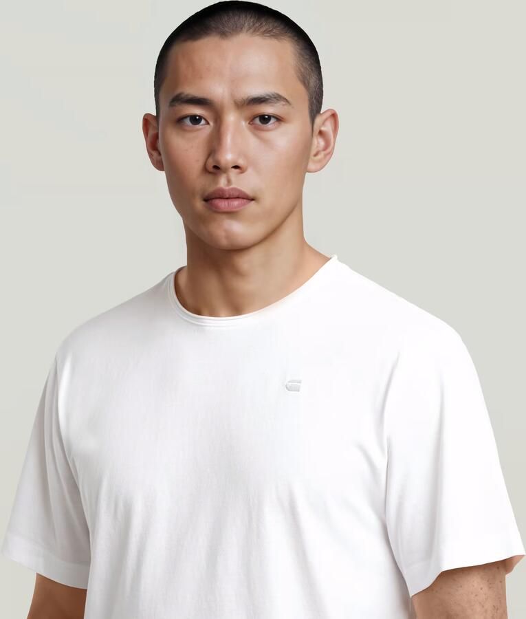 G-Star RAW Essential Raw Neck T-shirt Wit Heren