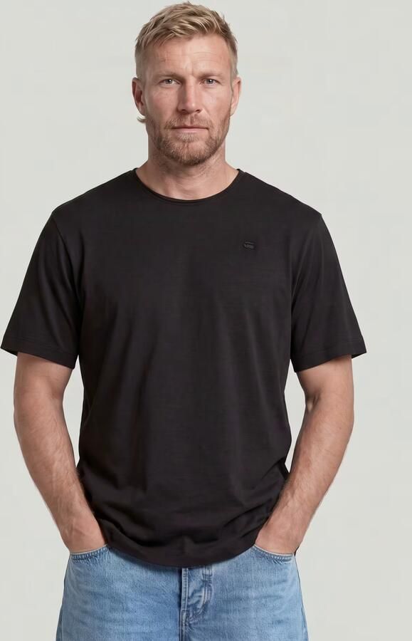 G-Star RAW Essential Raw Neck T-Shirt Zwart Heren
