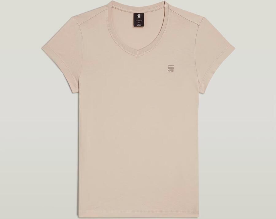 G-Star RAW Eyben Slim 2.0 V-Hals Top Beige Dames - Foto 4