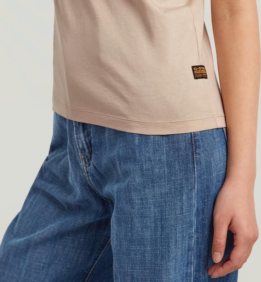 G-Star RAW Eyben Slim 2.0 V-Hals Top Beige Dames - Foto 3