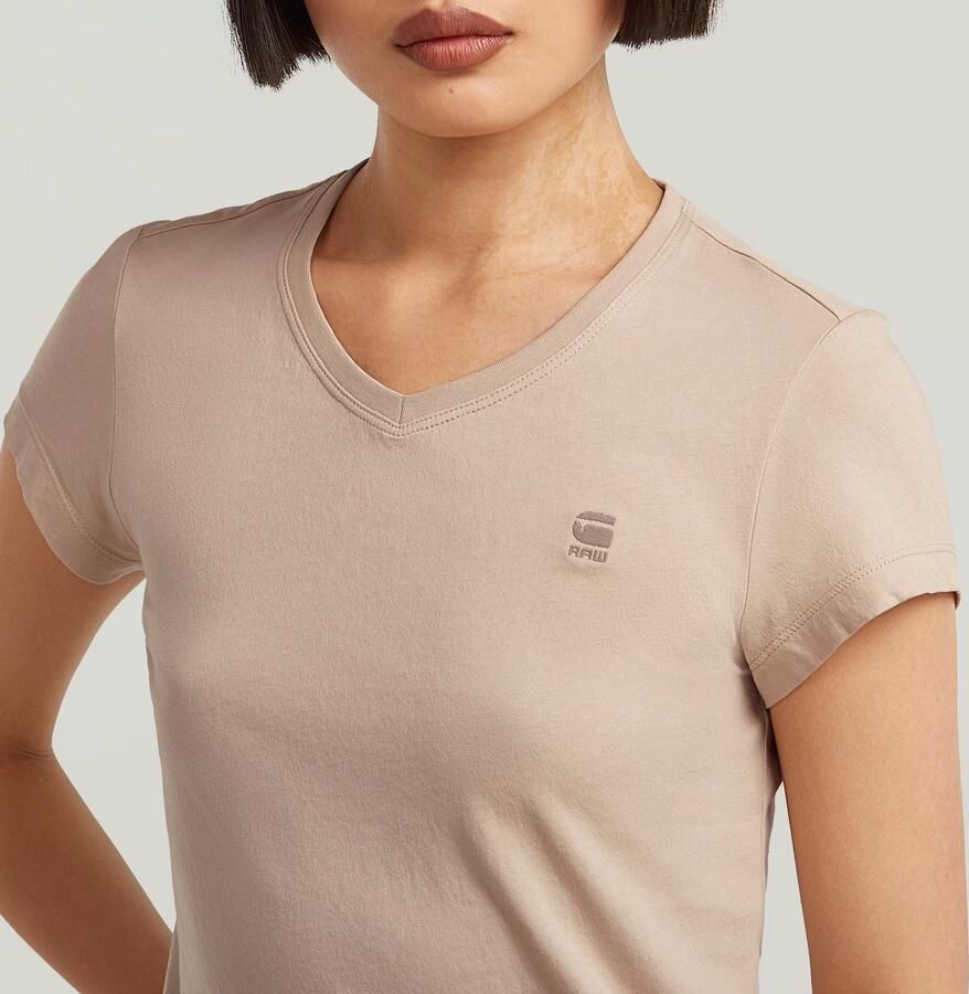 G-Star RAW Eyben Slim 2.0 V-Hals Top Beige Dames - Foto 2