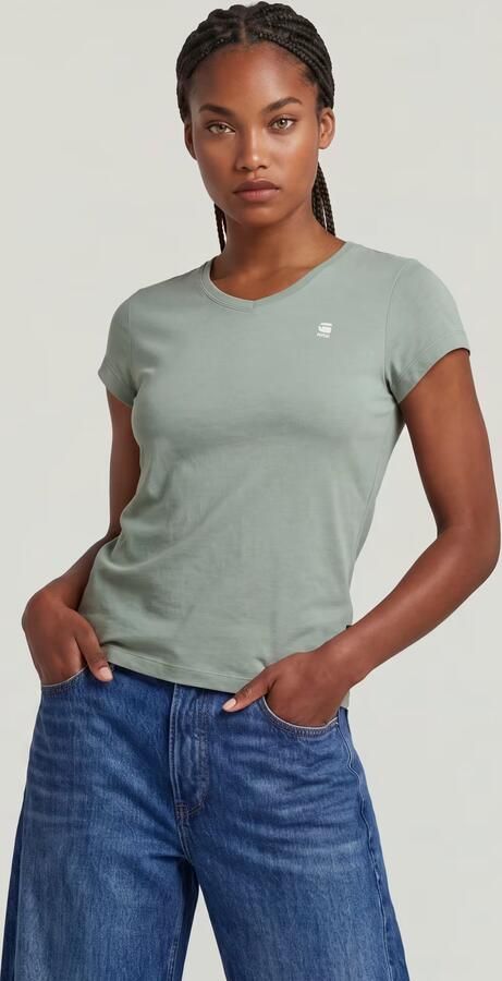 G-Star RAW Eyben Slim 2.0 V-Hals Top Lichtblauw Dames - Foto 13