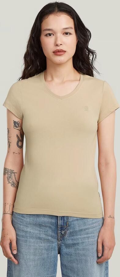 G-Star RAW Eyben Slim V 2.0 T-Shirt Beige Dames